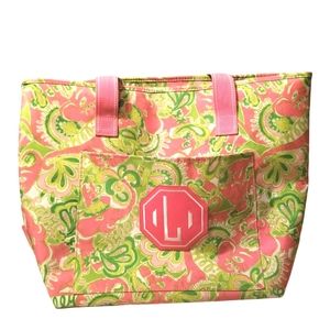Lilly Pulitzer Pink/Green Floral Insulated Cooler Tote Bag